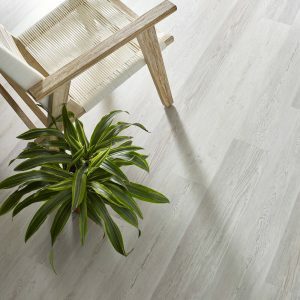 Modern wood basilica vinyl floor in a room with single chair