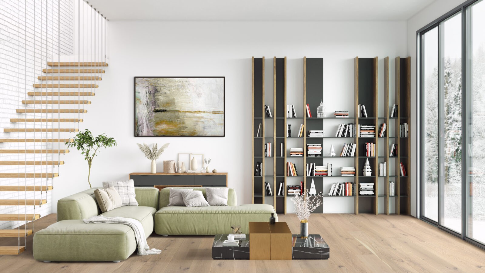 Modern stylish interior of the living room | Brian's Flooring & Design